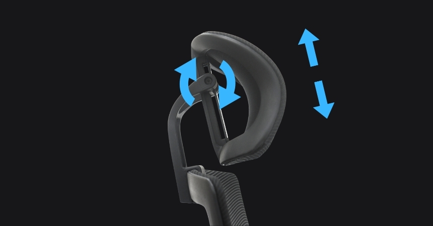 Regulowany zagłówek 2D Ergonaut NEST Czarny